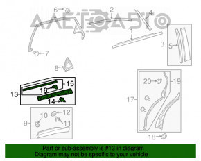 Накладка двери нижняя внутренняя задняя левая Lexus RX350 RX450h 10-15 надлом крепления