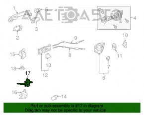 Ограничитель двери задней левой Lexus RX350 RX450h 10-15