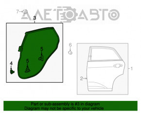 Garnitura ușii din spate stânga pentru Lexus RX350 RX450h 10-15