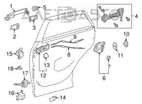 Limitatorul ușii din spate dreapta pentru Lexus RX350 RX450h 10-15