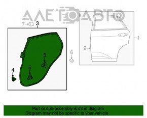 Уплотнитель двери задней правой Lexus RX350 RX450h 10-15