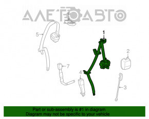 Centura de siguranță din spate, dreapta, pentru Lexus RX350 RX450h 10-15, culoare neagră.