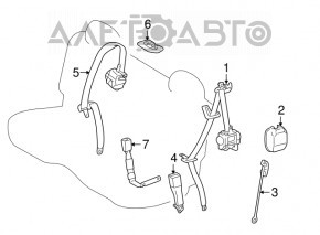 Centura de siguranță din spate, dreapta, pentru Lexus RX350 RX450h 10-15, culoare neagră.