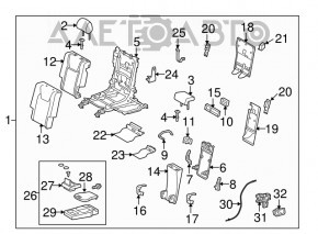 Подлокотник задних сидений 2 ряд Lexus RX350 10-15 кожа черн