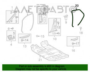 Garnitură pentru deschiderea ușii, spate stânga, Lexus RX350 RX450h 10-15