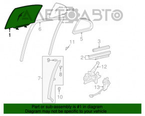 Стекло двери задней левой Lexus IS200 IS300 99-05 царапины