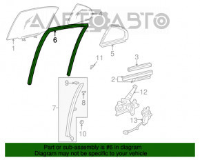 Уплотнитель стекла задний левый Lexus IS200 IS300 99-05