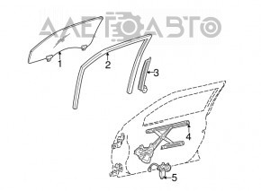 Направляющая стекла двери передней левой Lexus IS200 IS300 99-05