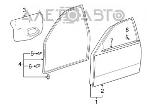 Дверь голая передняя правая Lexus IS200 IS300 99-05 серебро тычки