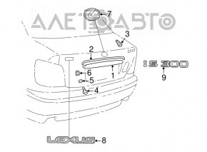 Emblema capacului portbagajului Lexus pentru Lexus IS200 IS300 99-05