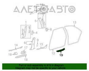 Capacul pragului din spate dreapta exterior Lexus IS200 IS300 99-05 negru