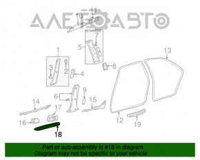 Накладка порога передняя правая внешн Lexus IS200 IS300 99-05 черная