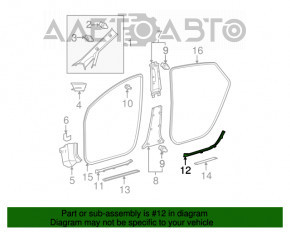 Накладка порога задняя правая Toyota Prius 30 10-15 серая