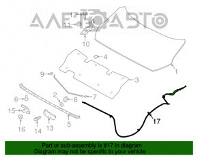 Cablu de deschidere a capotei Nissan Leaf 13-17