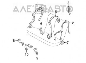 Centura de siguranță din spate dreapta pentru BMW X5 E70 07-13, culoare neagră.