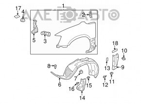 Capota aripa stânga față Lexus RX300 98-03 zgâriată