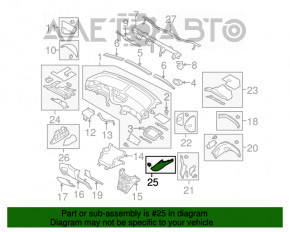 Накладка тоннеля консоли боковая правая Subaru b9 Tribeca