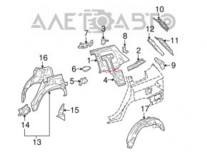 Bara de protecție spate stânga Toyota Highlander 08-13 nouă originală