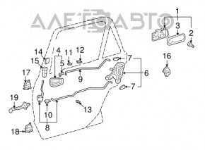 Петля двери нижняя задняя левая Lexus IS200 IS300 99-05