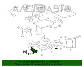 Buzunarul portbagajului stâng pentru Lexus RX300 98-03.