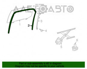 Garnitură de geam spate dreapta pentru Lexus RX350 RX450h 10-15