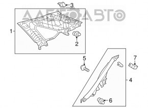 Capacul arcului stâng superior Lexus RX350 RX450h 10-15 gri, uzat