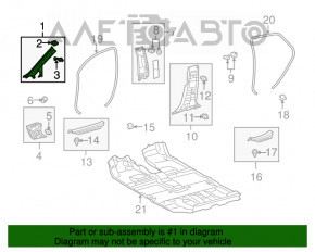 Накладка передней стойки верхняя левая Lexus RX350 RX450h 10-15 серая