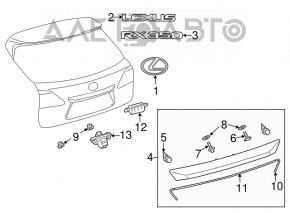 Эмблема надпись RX350 двери багажника Lexus RX350 10-15