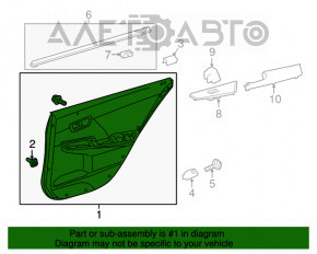 Capacul usii, cartela din spate stanga Toyota Camry v55 15-17 SUA gri