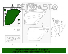 Уплотнитель двери задней левой Toyota Camry v55 15-17 usa