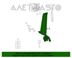 Centura de siguranță centrală spate Toyota Camry v55 15-17 SUA gri, tip 1