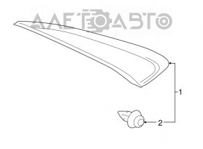 Triunghiul capacului de protecție a aripii din spate dreapta Toyota Camry v55 15-17 SUA zgârieturi minore