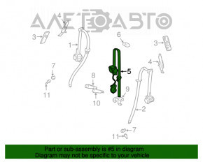 Centura de siguranță centrală spate pentru Lexus GX470 03-09 gri.