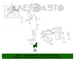 Buclele ușii din spate stânga jos Toyota Sequoia 08-16.