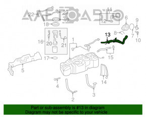 Gâtul de umplere a rezervorului de combustibil Toyota Sequoia 08-16