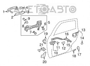 Ограничитель двери задней левой Toyota Prius V 12-17