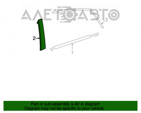 Panoul lateral din spate dreapta al ușii Toyota Prius V 12-17