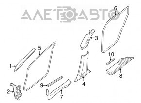 Capac prag spate stânga interior Infiniti JX35 QX60 13- negru, zgârieturi