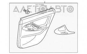 Capacul usii din spate dreapta Toyota Camry v40, piele bej, insertie din lemn, zgarietura.