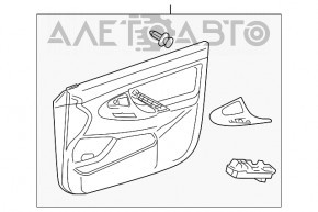 Capacul ușii dreapta față Toyota Camry v40, piele bej, inserție din lemn, zgârieturi, plastic decolorat.