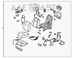 Scaun pasager Lexus RX350 RX450h 10-15 fără airbag, piele de culoare roșcată