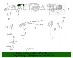 Capacul mânerului exterior al ușii din spate dreapta pentru Lexus Hs250h 10-12