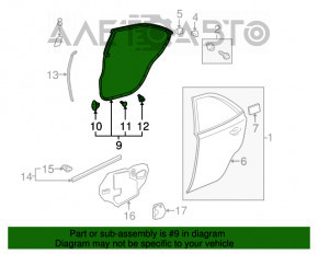 Уплотнитель двери задней правой Lexus Hs250h 10-12