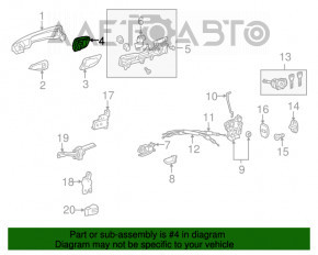 Capacul mânerului exterior dreapta față Lexus RX350 RX450h 10-15