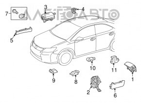 Подушка безопасности airbag пассажирская в торпеде Lexus Hs250h 10-12