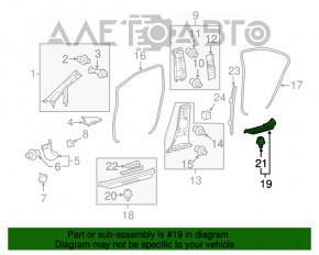 Capacul pragului din spate stânga pentru Lexus Hs250h 10-12, negru, ușor șters.