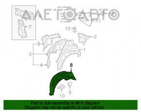 Aripa spate dreapta din material pentru Lexus Hs250h 10-12