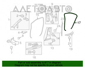 Garnitura de ușă spate dreapta pentru Lexus Hs250h 10-12.