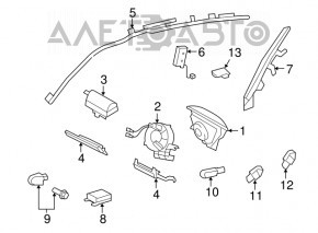 Airbag-ul de genunchi pentru pasagerul din dreapta al modelului Lexus ES350 07-09, culoare bej.