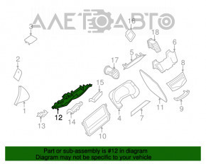 Capacul genunchiului șoferului Infiniti JX35 QX60 13- negru, lipsesc dopurile